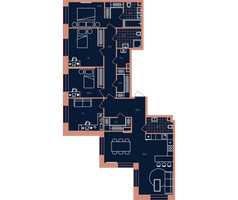Планировка 4+ комнатной(квартира) площадью 126.1 квадратных метров в “Квартал Эра”