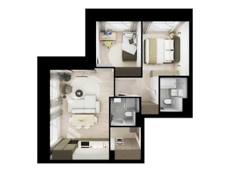 Планировка двухкомнатной(квартира) площадью 58.5 квадратных метров в ЖК “ЖК Алтуфьевское 53”