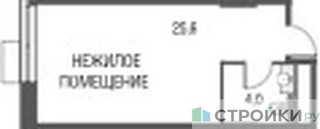 Планировка студии(квартира) площадью 29.8 квадратных метров в “ЖК Резиденции Архитекторов”