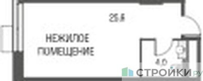 Планировка студии(квартира) площадью 29.8 квадратных метров в ЖК “ЖК Резиденции Архитекторов”