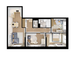 Планировка трехкомнатной(квартира) площадью 72.6 квадратных метров в “ЖК Люблинский парк”