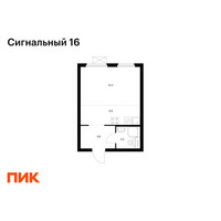 Планировка студии(квартира) площадью 27.2 квадратных метров в “ЖК Сигнальный 16”