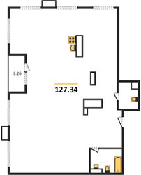Планировка 4+ комнате(квартира) площадью 127.3 квадратных метров в “ЖК Dream Towers (Дрим Тауэрс)”