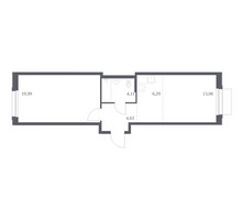 Планировка однокомнатной(квартира) площадью 48.08 квадратных метров в “ЖК Новое Внуково”