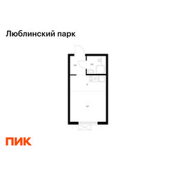 Планировка студии(квартира) площадью 19.6 квадратных метров в ЖК “ЖК Люблинский парк”