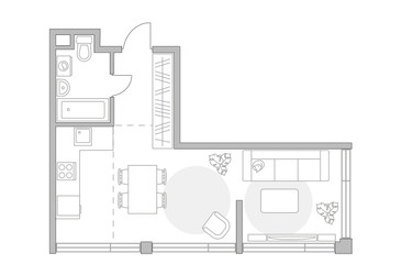 Планировка однокомнатной(квартира) площадью 41.88 квадратных метров в ЖК “ЖК MYPRIORITY Mnevniki (Май Приорити Мневники)”