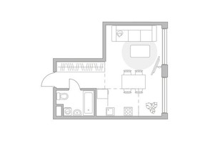 Планировка однокомнатной(квартира) площадью 33.18 квадратных метров в “ЖК Мневники от Гранель”