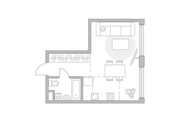 Планировка однокомнатной(квартира) площадью 33.18 квадратных метров в ЖК “ЖК Мневники от Гранель”