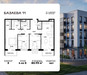 Планировка трехкомнатной(квартира) площадью 80.93 квадратных метров в “ЖК Базаева 11”