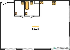 Планировка трехкомнатной(квартира) площадью 67.6 квадратных метров в “ЖК Зорге 9”