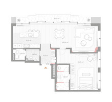 Планировка однокомнатной(квартира) площадью 101.3 квадратных метров в “ЖК Николь”