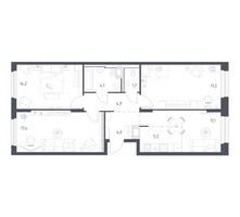 Планировка трехкомнатной(квартира) площадью 78.8 квадратных метров в “ЖК Мытищи Парк”