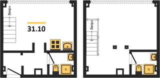 Планировка студии(квартира) площадью 31 квадратных метров в “ЖК Лофт на Вернадского”