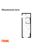 Планировка студии(квартира) площадью 29.15 квадратных метров в “ЖК Ильинские луга”