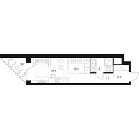 Планировка студии(квартира) площадью 32.9 квадратных метров в “ЖК NEXUS by Akvilon (Нексус от Аквилон)”