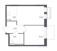 Планировка однокомнатной(квартира) площадью 36.65 квадратных метров в “ЖК Рублевский Квартал”