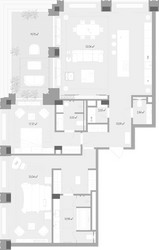 Планировка двухкомнатной(квартира) площадью 145.86 квадратных метров в ЖК “Клубный дом Форум”