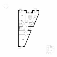 Планировка трехкомнатной(квартира) площадью 74.9 квадратных метров в “ЖК Легенда Марусино”