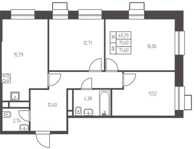 Планировка квартиры, ID 554644