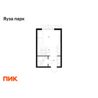 Планировка студии(квартира) площадью 23.6 квадратных метров в “ЖК Яуза Парк (Мытищи)”