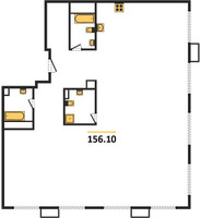 Планировка 4+ комнатной(квартира) площадью 156.1 квадратных метров в “ЖК Dream Towers (Дрим Тауэрс)”