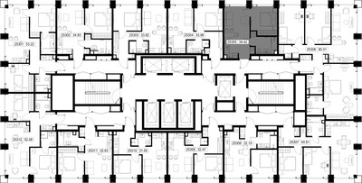 Планировка однокомнатной(квартира) площадью 34.4 квадратных метров в ЖК “ЖК SET (Сет)”