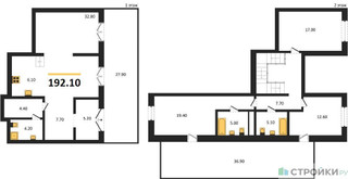Планировка трехкомнатной(квартира) площадью 192.1 квадратных метров в “ЖК Квартал Метроном”