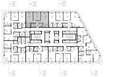 Планировка двухкомнатной(квартира) площадью 60.5 квадратных метров в ЖК “Дом премиум-класса МИРА”
