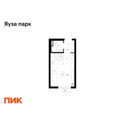 Планировка студии(квартира) площадью 20.9 квадратных метров в ЖК “ЖК Яуза Парк (Мытищи)”