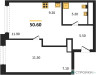 Планировка квартиры Однокомнатная (Апартаменты)50.6