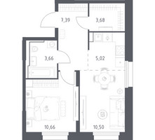 Планировка однокомнатной(квартира) площадью 40.91 квадратных метров в “ЖК Квартал Строгино”