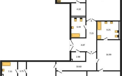 Планировка 4+ комнатной(квартира) площадью 198.51 квадратных метров в ЖК “ЖК LUCE (Люче)”