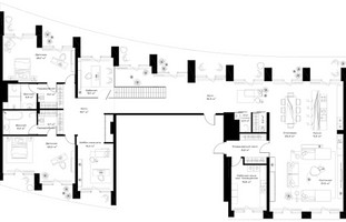 Планировка 4+ комнатной(квартира) площадью 434.6 квадратных метров в “Клубный дом Опус”