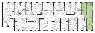 Планировка трехкомнатной(квартира) площадью 64.5 квадратных метров в ЖК “ЖК Пушкино Град”