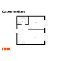 Планировка однокомнатной(квартира) площадью 37.3 квадратных метров в “ЖК Кузьминский лес”
