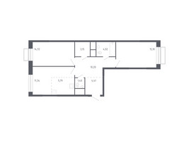 Планировка двухкомнатной(квартира) площадью 68.9 квадратных метров в “ЖК Новоград Павлино”