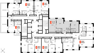 Планировка трехкомнатной(квартира) площадью 79.2 квадратных метров в “ЖК Симоновский вал”