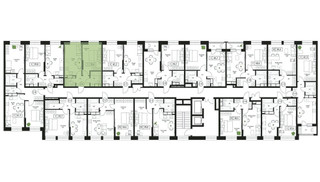 Планировка однокомнатной(квартира) площадью 39 квадратных метров в “ЖК Пушкино Град”