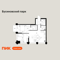Планировка двухкомнатной(квартира) площадью 58.1 квадратных метров в “ЖК Бусиновский парк”