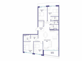 Планировка 4+ комнатной(квартира) площадью 158.02 квадратных метров в “ЖК Остров”