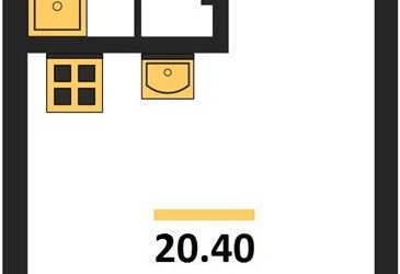 Планировка студии(квартира) площадью 20.4 квадратных метров в ЖК “ЖК Школьный”