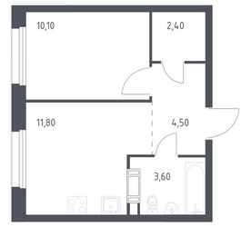 Планировка однокомнатной(квартира) площадью 32.4 квадратных метров в ЖК “ЖК ЭкоБунино (Южное Бунино)”