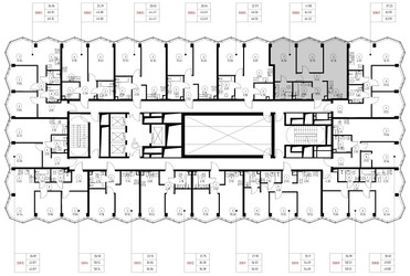 Планировка двухкомнатной(квартира) площадью 64.5 квадратных метров в ЖК “Дом премиум-класса МИРА”