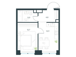 Планировка однокомнатной(квартира) площадью 35.4 квадратных метров в “ЖК Level Звенигородская”