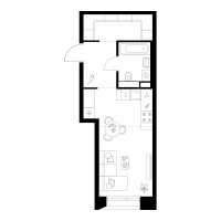 Планировка студии(квартира) площадью 30.8 квадратных метров в “ЖК Онежский вал”