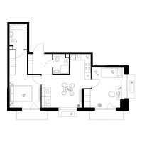 Планировка двухкомнатной(квартира) площадью 59.6 квадратных метров в “Квартал Мит”