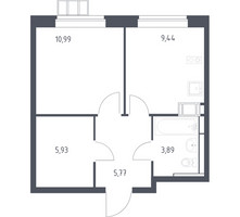Планировка однокомнатной(квартира) площадью 35.4 квадратных метров в “ЖК Алхимово”