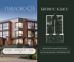 Планировка однокомнатной(квартира) площадью 38 квадратных метров в ЖК “Павлово 3”
