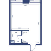 Планировка студии(квартира) площадью 33.5 квадратных метров в “ЖК Свет”