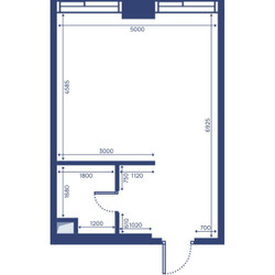 Планировка студии(квартира) площадью 33.5 квадратных метров в ЖК “ЖК Свет”